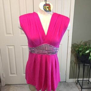 Poise Pink Tunic w/Silver Embellishments at Waist